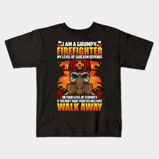 I Am A Grumpy firefighter Kids T-Shirt